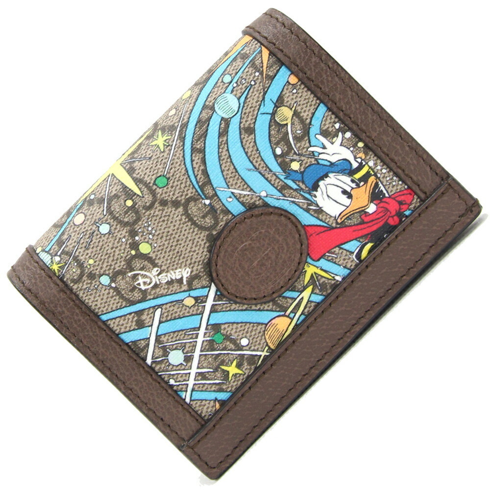Gucci Disney Donald Duck bifold wallet beige brown GG Supreme